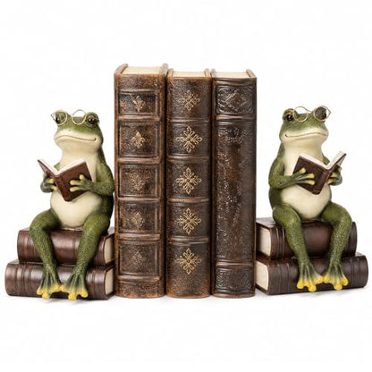 Lineshading Frog Decorative Bookend 7.2'' Book End Reading Lover Favor