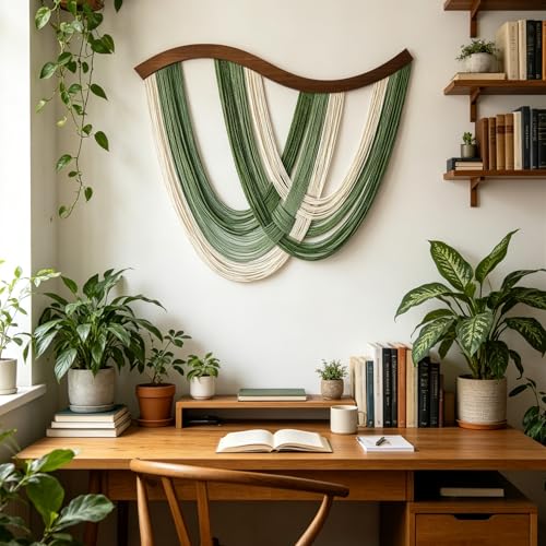 Large Macrame Wall Hanging, Boho Tapestry Woven Decor, 31.5” x 23.5"
