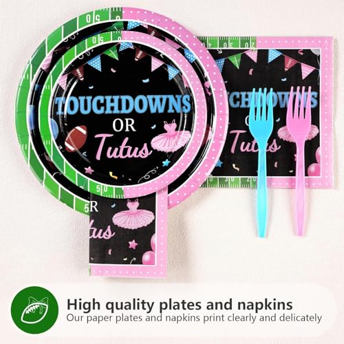 Grencian 96Pcs Football Gender Reveal Party Decorations for Baby, Serves 24 - style: Football Gender Reveal Kit