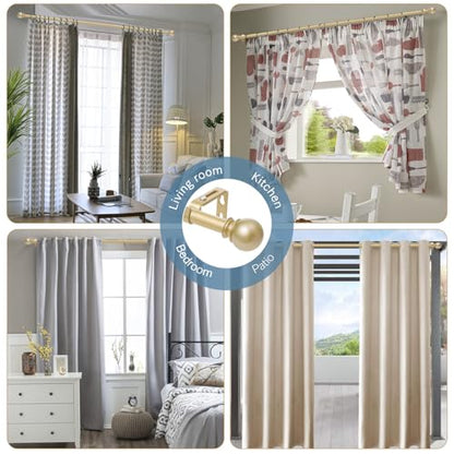 Gold Curtain Rods for Windows 48 to 84,5/8'' Heavy Duty Metal Curtain Rod - color: Gold, size: 30-88"(1 Pack)