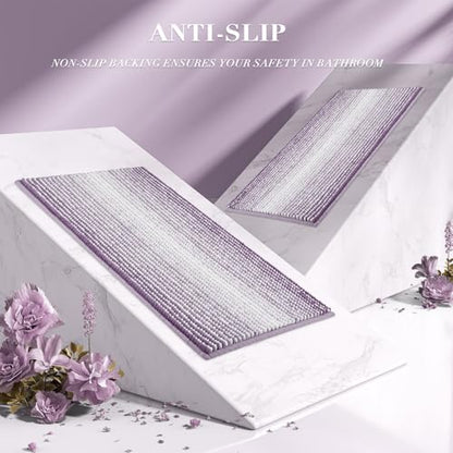 BSICPRO Bathroom Rugs Sets 2 Piece, Non Slip Bath Mats, Lavender Purple - color: Lavender Purple, size: 20" x 32" Plus 16" x 24"