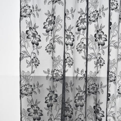 Black Lace Shower Curtain with Attached Valance, 72 x 72 Inch 1 Panel - color: Black, size: 72"W x 72"L (Pack of 1)