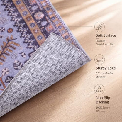 Ciicool 2x3ft Small Area Rug,Washable Boho Thin Mat for Entryway Kitchen - color: Purple/Multi, size: 2' X 3' (Rectangular)