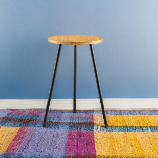 KINNARY Tall Plant Stand, Mid Century Wood Indoor Plant Stand Plant Table for Flower Pots, Metal Plant Holder, Modern Home Decor Small Round Side End Table (11.8"x20") - color: Light wood 11.8"x20"