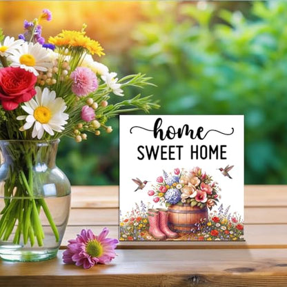 Home Sweet Home Wooden Box Tiered Tray Decor Sign - color: Home Sweet Home2