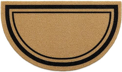 OLANLY Half Circle Door Mat 30x17, Low Profile Doormat (Border) - size: 30" X 17"