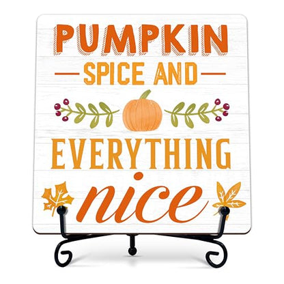 DETIHO Fall Decorations for Home, Thanksgiving Gift Centerpieces for Tables - style: PUMPKIN SPICE EVERYTHING NICE