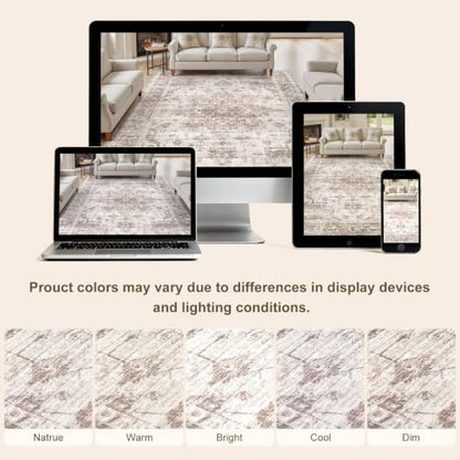 Washable Rugs 3x5: Non Slip Soft Neutral Brown Entry Area Rugs - color: Brown, size: 3' x 5' (Rectangular)