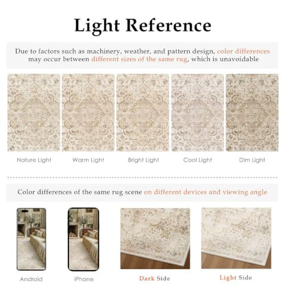 2x6 Beige Washable Neutral Runner Rug Hallway - color: Neutral | Beige, size: 2' x 6' (Runner)