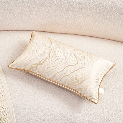 Avigers Lumbar Pillow Cover 12 x 20 Inch, Beige, Rayon Blend, Hidden Zipper - color: Beige, size: 20" x 12" (Pack of 1)