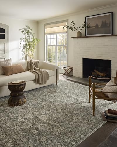 Loloi Magnolia Home Junie Lagoon/Natural 9'-6" x 13' Area Rug - color: Lagoon / Natural, size: 9'6" x 13' (Rectangular)