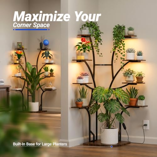 Barrina LS13 Corner Plant Stand with Grow Lights, 9-Tier, Full Spectrum - size: 63.8IN