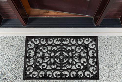 DII High Traffic All-Weather Rubber Doormat, 18x30, Natural Wrought Iron - color: Natural Wrought Iron, size: 1'6" x 2'6" (Rectangular)