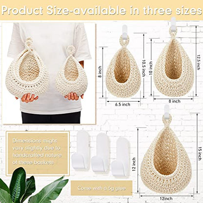 Honeydak 3 Hanging Baskets, Cream, Classic Teardrop - color: Cream, style: Classic Teardrop