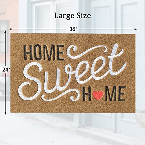 AAZZKANG Brown Doormat Large 36"x24" Home Sweet Home Welcome Mat - color: Brown, size: 24" x 36" (Rectangular)