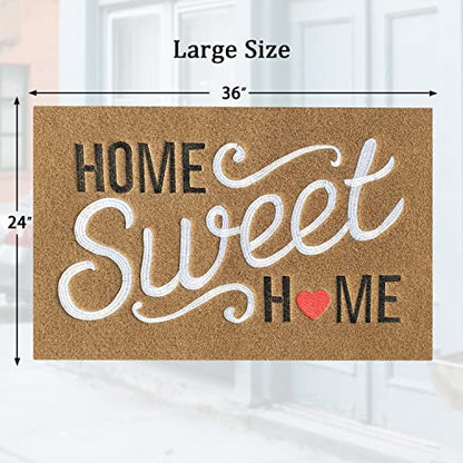 AAZZKANG Brown Doormat Large 36"x24" Home Sweet Home Welcome Mat - color: Brown, size: 24" x 36" (Rectangular)