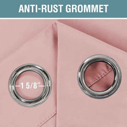 H.VERSAILTEX Blackout Curtain for Living Room Small Window Kitchen Blackout Curtains 45 inch Length Energy Saving Solid Grommet Blackout Drape, One Panel, Baby Pink, 52" W x 45" L - color: Baby Pink, size: 52"W x 45"L (Pack of 1)