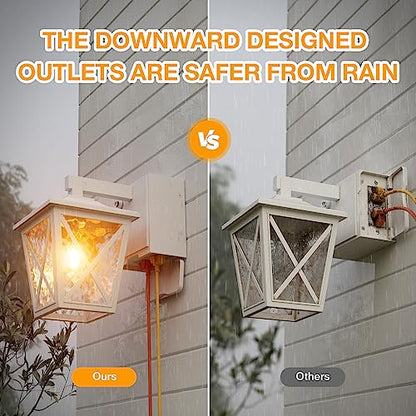 Ehaho Porch Light with GFCI Outlet Aircraft Grade Aluminum Alloy-White 2PCS - color: White, size: 2PCS