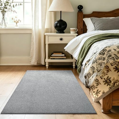 3x5 Grey Area Rug Washable Non-Slip Soft Thin for Bedroom Kitchen Entryway - color: 09 Grey, size: 3' x 5' (Rectangular)