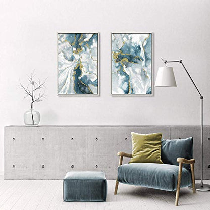 Abstract Wall Art Canvas Framed: Abstract Artwork Picture Painting for Living Room Office (24''W x 36''H x 2 PCS, Multiple Sizes) - size: 24"x36"x2 Panels (Framed)
