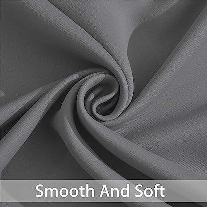 Yakamok Grey Room Darkening Curtains 52x90 inch Gray Grommet-Living Room - color: Grey, size: 52"W x 90"L (Pack of 2)