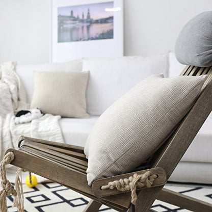 Kevin Textile Simple Linen Pillow Covers Nordic Stars Soft Cushion Case with Hidden Zipper, 2 Pc, 16"x16", Light Beige - color: Light Beige, size: 16" x 16" (Pack of 2)