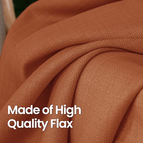 BGment Terracotta Linen Curtains 63 Inch Length for Living Room - 2 Panels - color: Terracotta, size: 52"W x 63"L (Pack of 2)