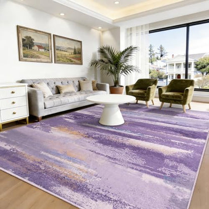8x10 Area Rugs for Living Room, Modern Abstract Rugs Purple - color: Purple, size: 8' x 10' (Rectangular)
