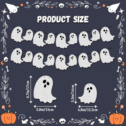 2pcs Pre-Strung Halloween Ghost Banners