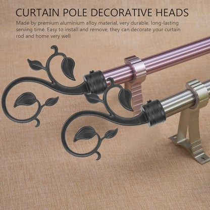Cabilock 2Pcs Curtain Rod Plug Plastic Finials Decorative Curtain Rod Ends Window Drape Pole Finials for Home Office Window Treatment
