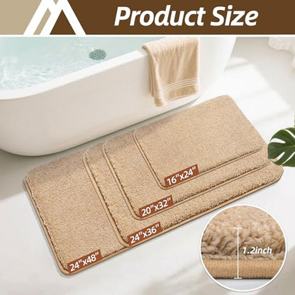 COSYHOMEER Extra Thick Bath Rugs for Bathroom Non Slip Bath Mat 24x48 Beige - color: Beige, size: 2' X 4' (Rectangular)