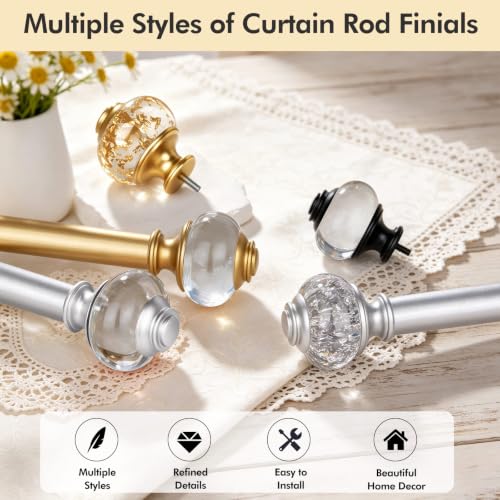 USFOOK Curtain Rods 32 to 58 Inch, Drapery Rod for Windows, Light Silver - color: Light Silver, size: 32-58"