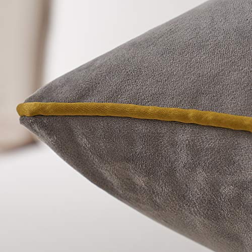 Avigers Throw Pillow Cover 18 x 18 Inch, Grey, Velvet, Hidden Zipper - color: Grey, size: 18" x 18" (Pack of 1)
