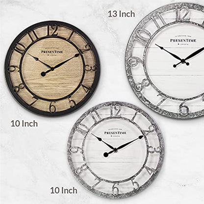 Presentime 10" Farmhouse Series Wall Clock - color: Oil Rubbed Bronze, size: 10 inch