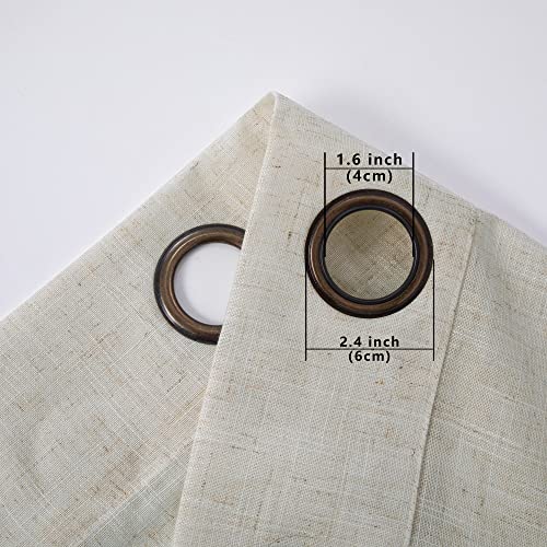 KOUFALL Tan Beige Bronze Grommet Linen Blend Sheer Curtains 52x45 Inches Long for Bedroom - color: Linen, size: 52"W x 45"L (Pack of 2)