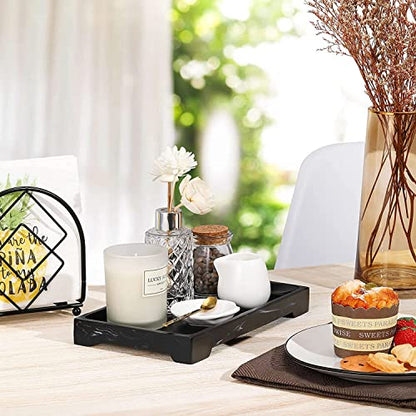 Luxspire Marble Tray for Soap Dispenser Perfume Jewelry, M, Ink Black - color: A - Ink, style: Medium