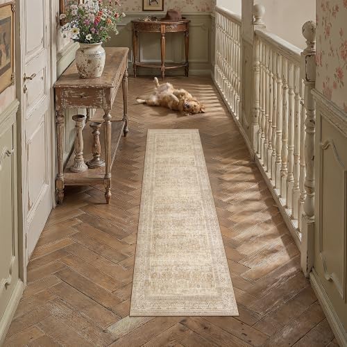 2x8 Beige Neutral Retro Runner Rug - color: Retro | Beige, size: 2' x 8' (Runner)