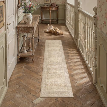 2x8 Beige Neutral Retro Runner Rug - color: Retro | Beige, size: 2' x 8' (Runner)