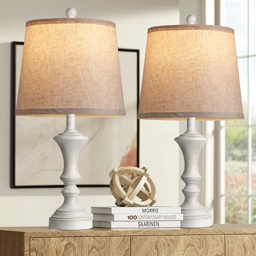 ROTTOGOON Retro Table Lamps Set of 2 Nightstand Lamp for Bedroom Vintage Rustic Table Lamps for Living Room Traditional Nightstand Bedside Lamps Bulb NOT Included - color: Antique Grey