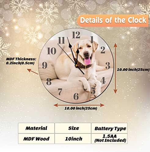 Labrador Retriever Wall Clock Yellow Lab Dog Wooden Wall Clock - color: Style-5, size: 10 inch