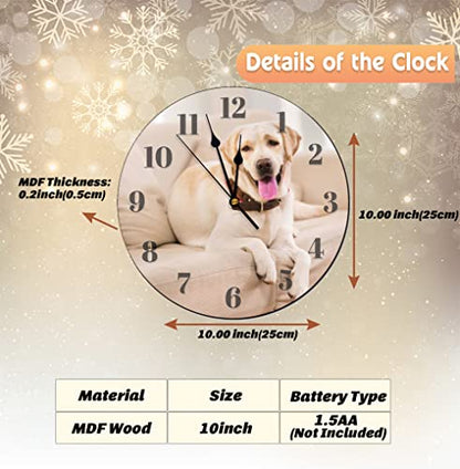 Labrador Retriever Wall Clock Yellow Lab Dog Wooden Wall Clock - color: Style-5, size: 10 inch