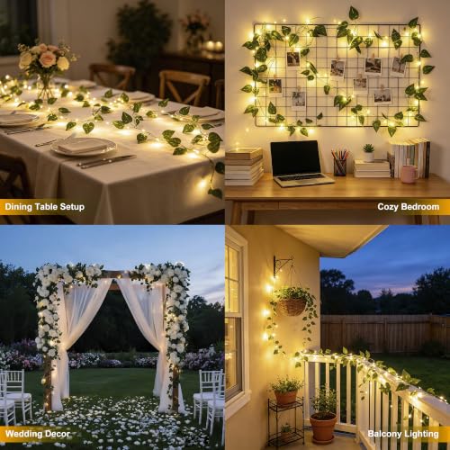 Vine Fairy Lights, 6.5FT 40 LEDs Pothos String Lights Indoor, 2 Pack - color: Pothos, size: 6.5 ft-20 LED-2 pack