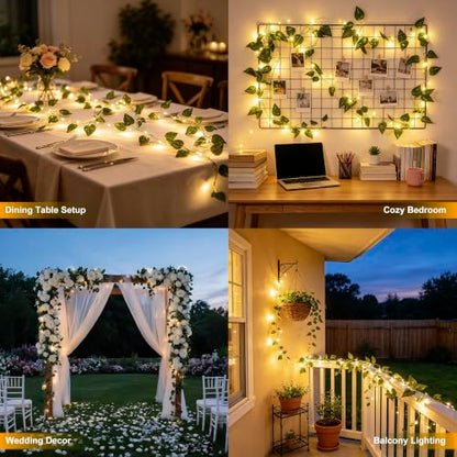 Vine Fairy Lights, 6.5FT 40 LEDs Pothos String Lights Indoor, 2 Pack - color: Pothos, size: 6.5 ft-20 LED-2 pack