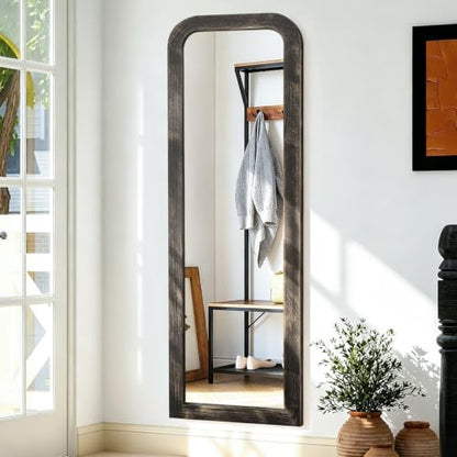AAZZKANG Hanging Mirror Full Length Large Rectangle Wooden Framed 47"x16" - color: Pitchdark, size: 47"L x 16"W