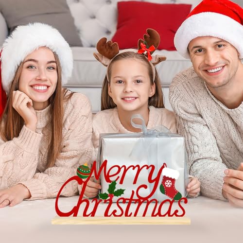 Metal Merry Christmas Sign, Merry Christmas Tabletop Decoration - color: XMAS