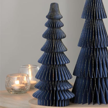Set of 3 Blue Holiday Honeycomb Paper (Medium Set 3 Blue) - color: Medium Set 3 Navy