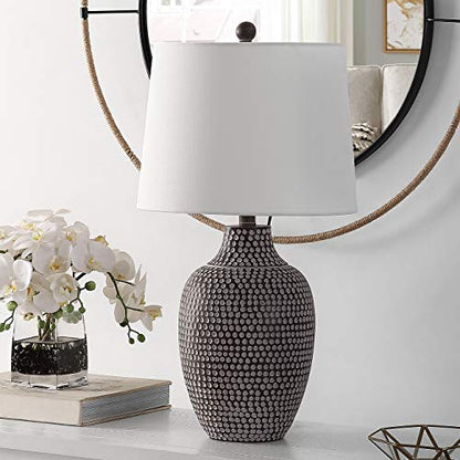 SAFAVIEH Lighting Collection Resler Modern Brown Dot 25-inch Bedroom Living Room Home Office Desk Nightstand Table Lamp (LED Bulb Included)