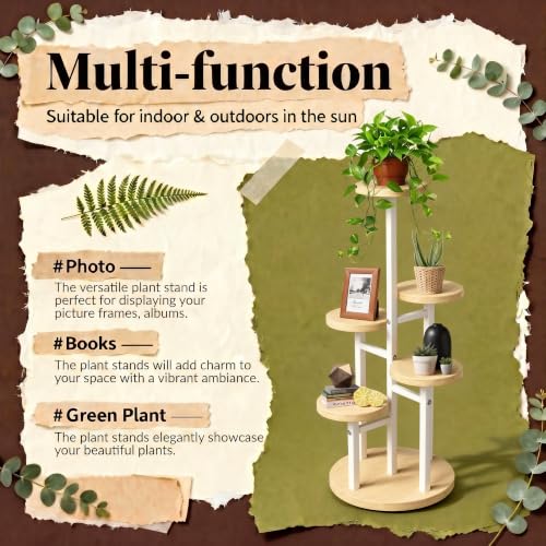 GEEBOBO 5 Tier Plant Stand Indoor - color: 5 Tier-White