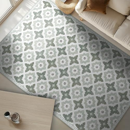 Carolina Creekhouse Vinyl Rug | Sarah | 3'x5' | Green - color: Green, size: 3' x 5' (Rectangular)