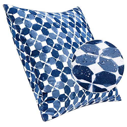 JMGBird Blue Throw Pillows Outdoor Pillow Inserts Included - color: Blue White Black With Plaid
